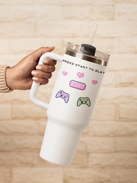 'Press Start To Slay' Insulated Travel Mug. 40oz